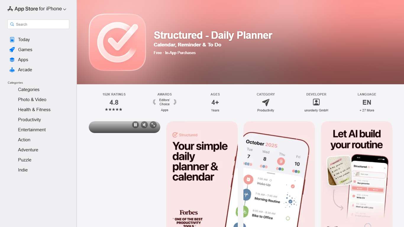 ‎Structured - Daily Planner App - App Store